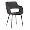 Armen Living Ariana Mid-Century Charcoal Open Back Dining Accent Chair LCARCHBLCH - alternate 1